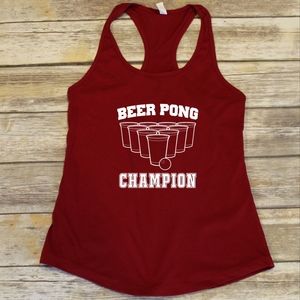 Beer Pong Champion - ladies red racerback tank top